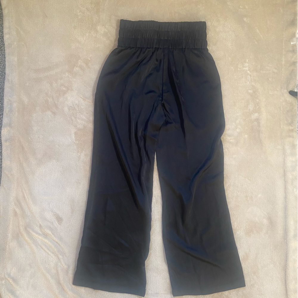 Silky Black Wide-Leg Pants - Picture 5 of 7